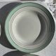 Set of 8 antique turquoise deep plates with a gold rim D22.5