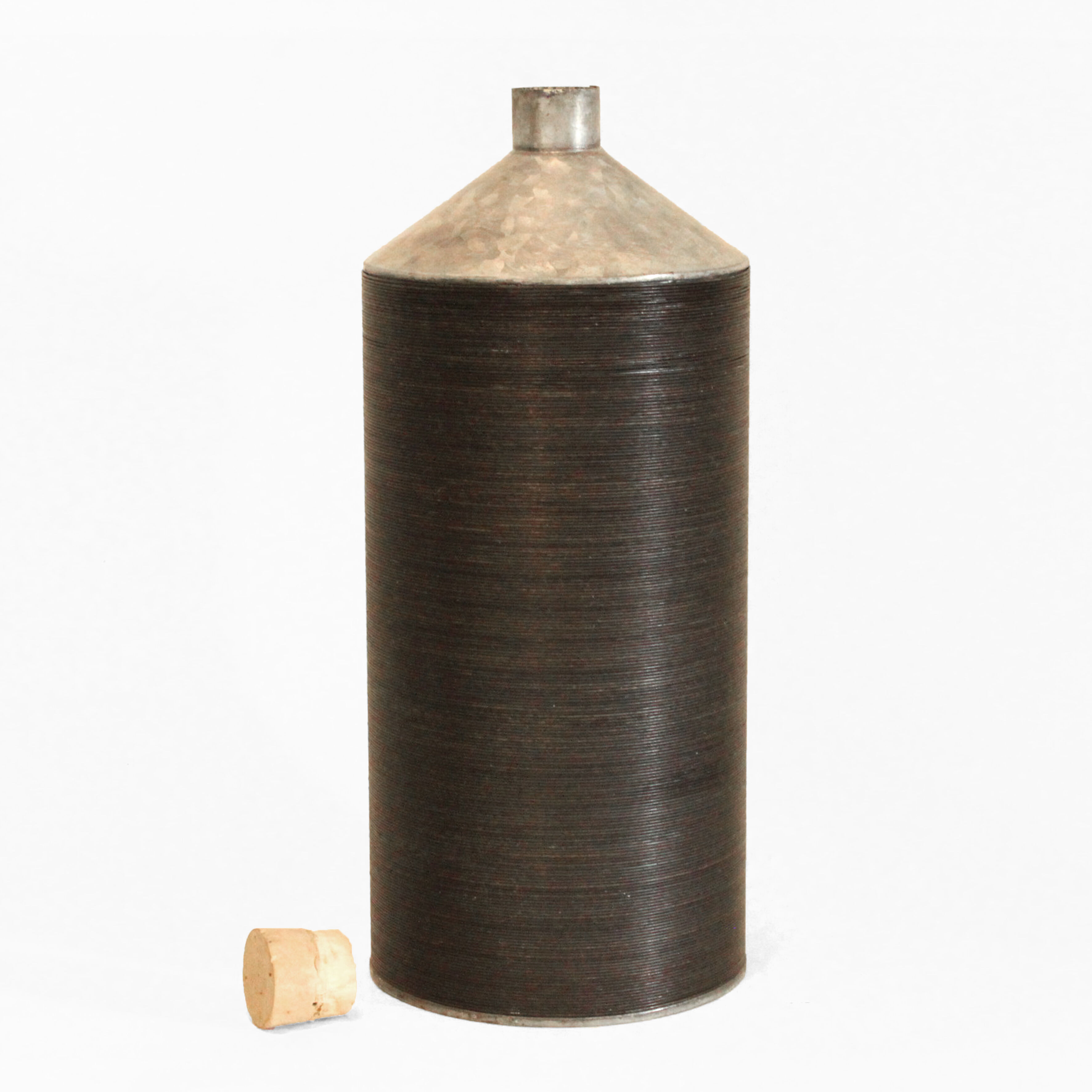 Metal bottle circled in black