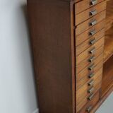 Vintage Dutch Oak Apothecary Sideboard / Filing Cabinet, 1950s