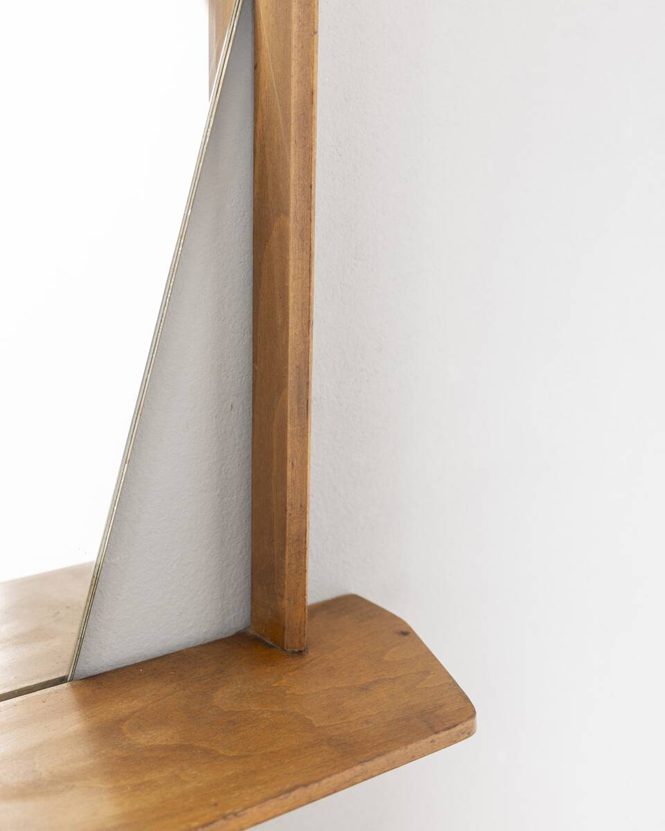 Italian design 1960s vintage wall mirror with shelf