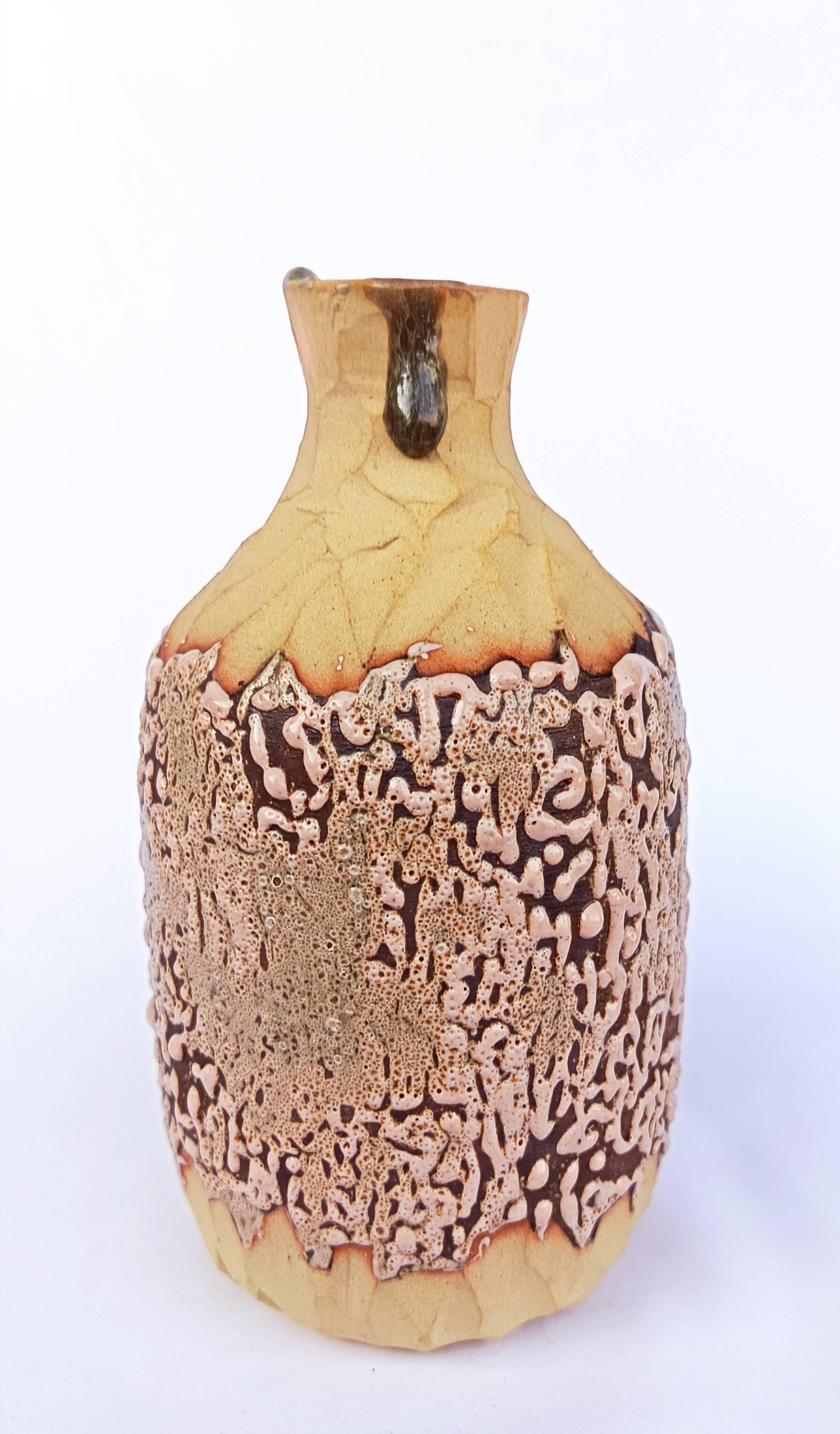 Glazed stoneware single-stem vase, handmade ceramic