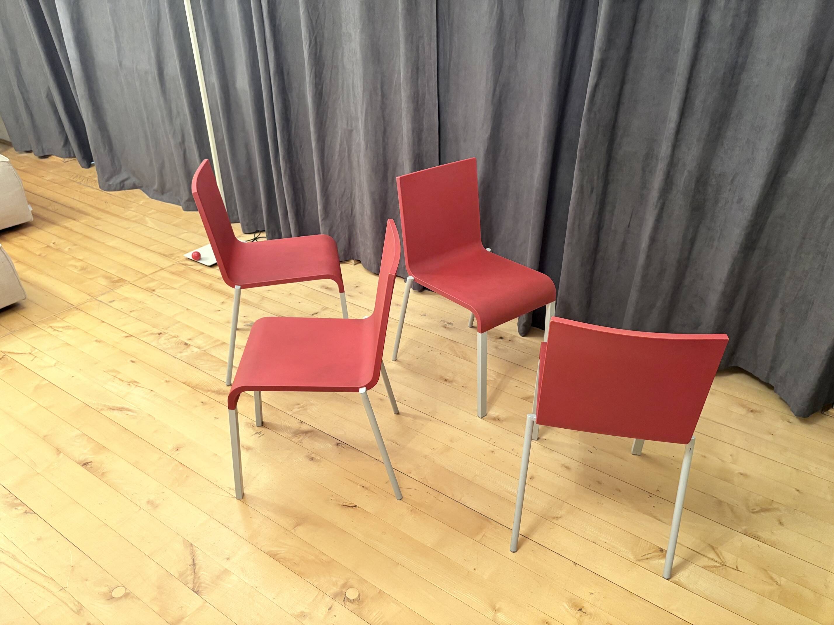 Set of four stackable .03 chairs designed by Maarten van Severen, Vitra, Sw