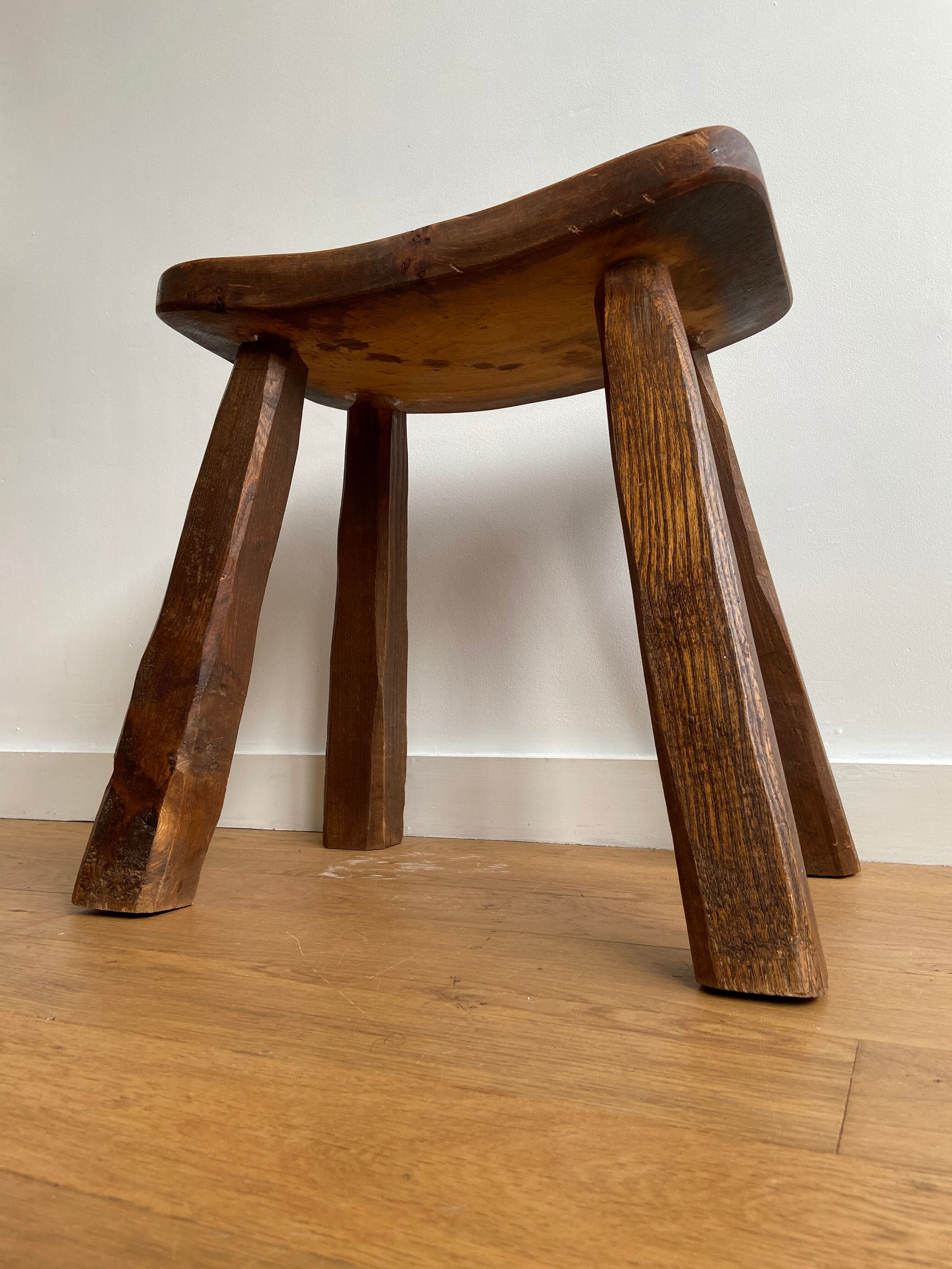 Dark solid wood stool