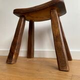 Dark solid wood stool