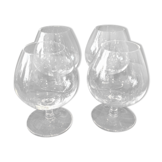 Followed by 4 crystal cognac glasses