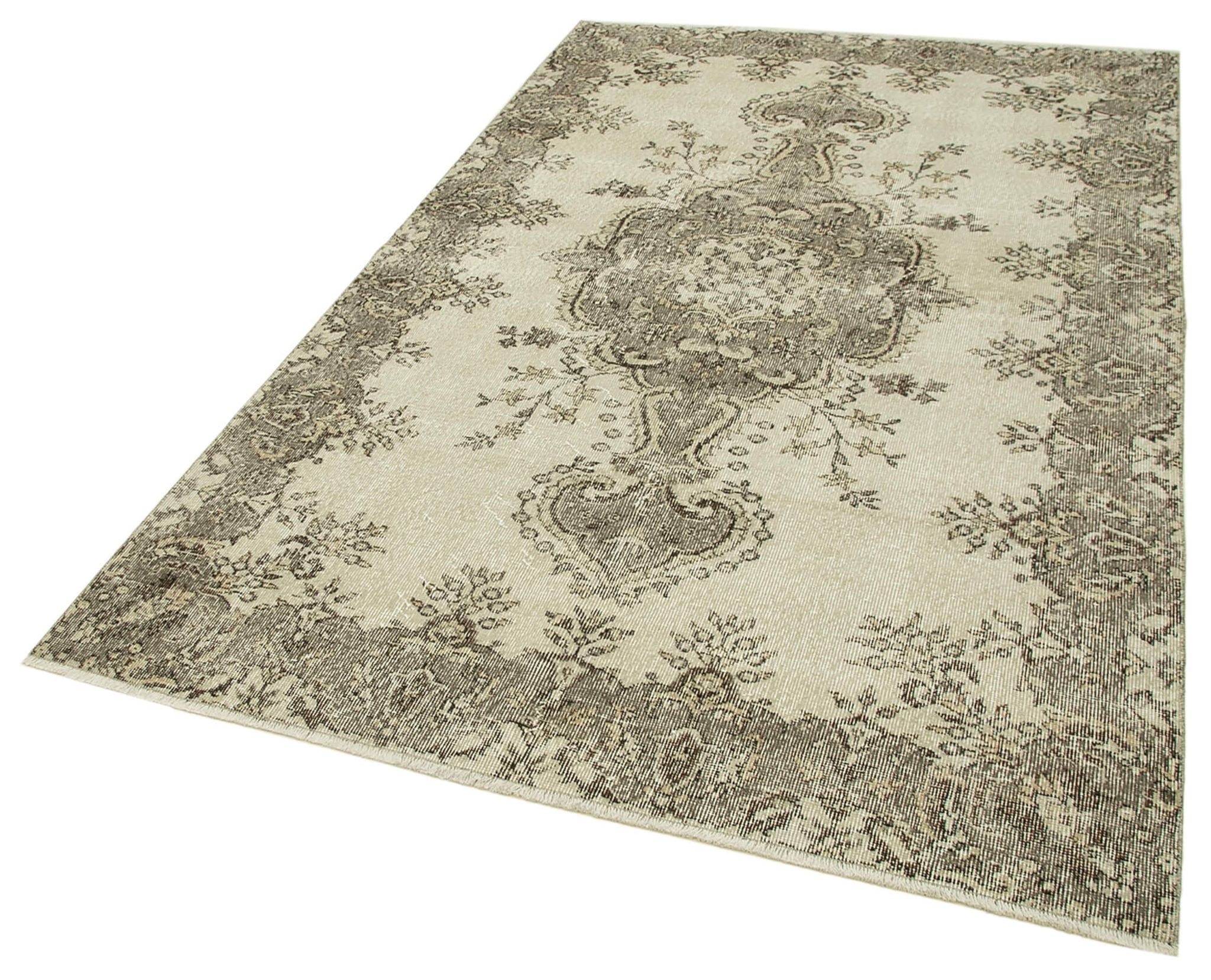 Tapis beige turc noué à la main 156 cm x 257 cm