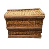 Old Large French Wicker Basket, 1st half 1900s