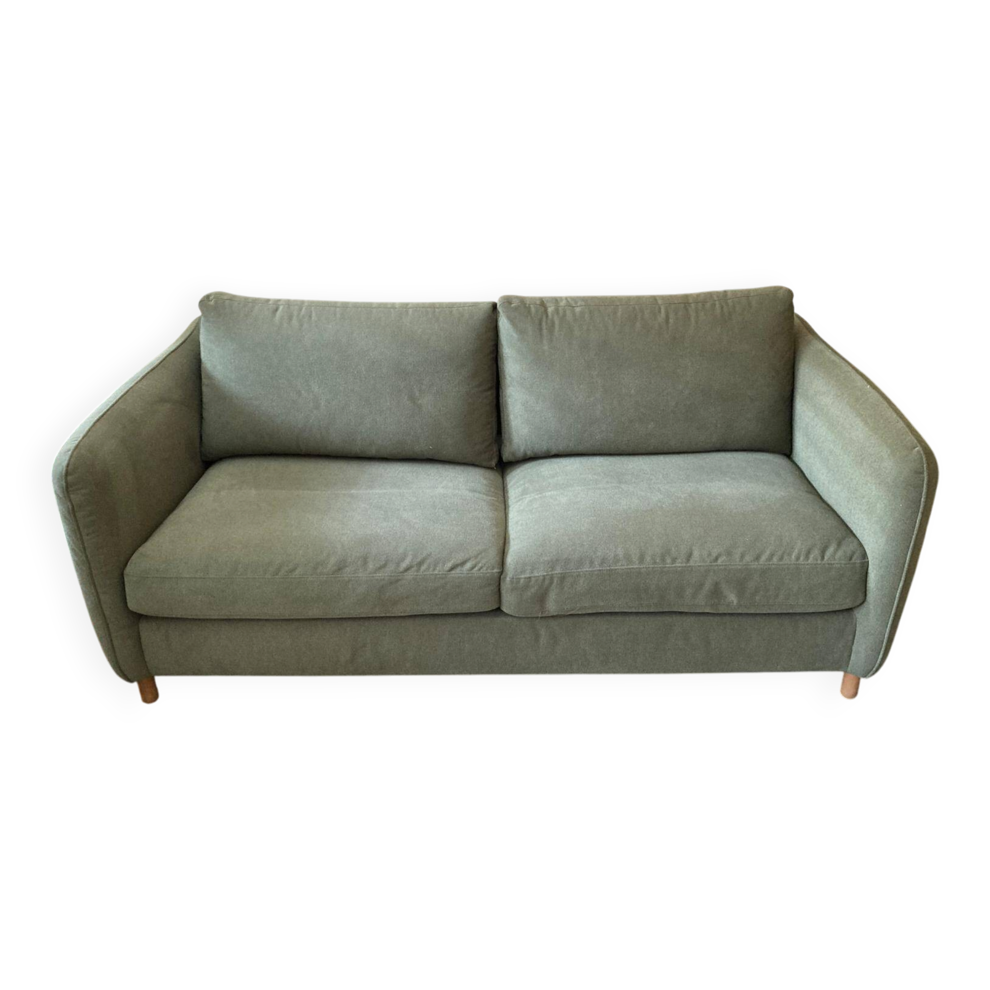 La Redoute interior. Khaki mottled Lomeo convertible sofa.