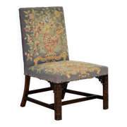 Paire de chaises Thomas Chippendale époque 1760 brodées sculptées