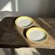 Set of 2 large plates with yellow rim, brand 12.