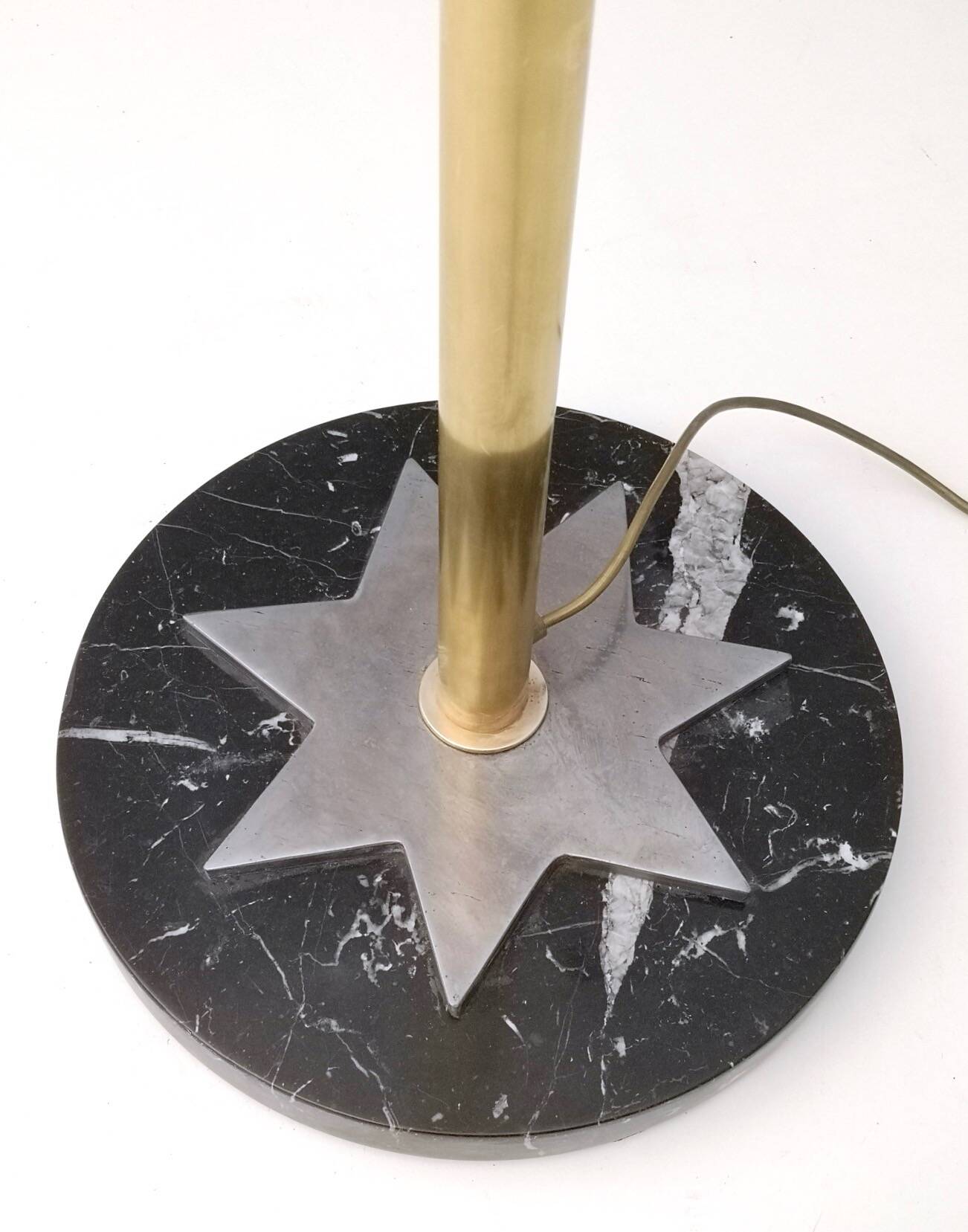 Brass, Copper and Black Marble Floor Lamp "Lampione" by Carmelo La Gaipa