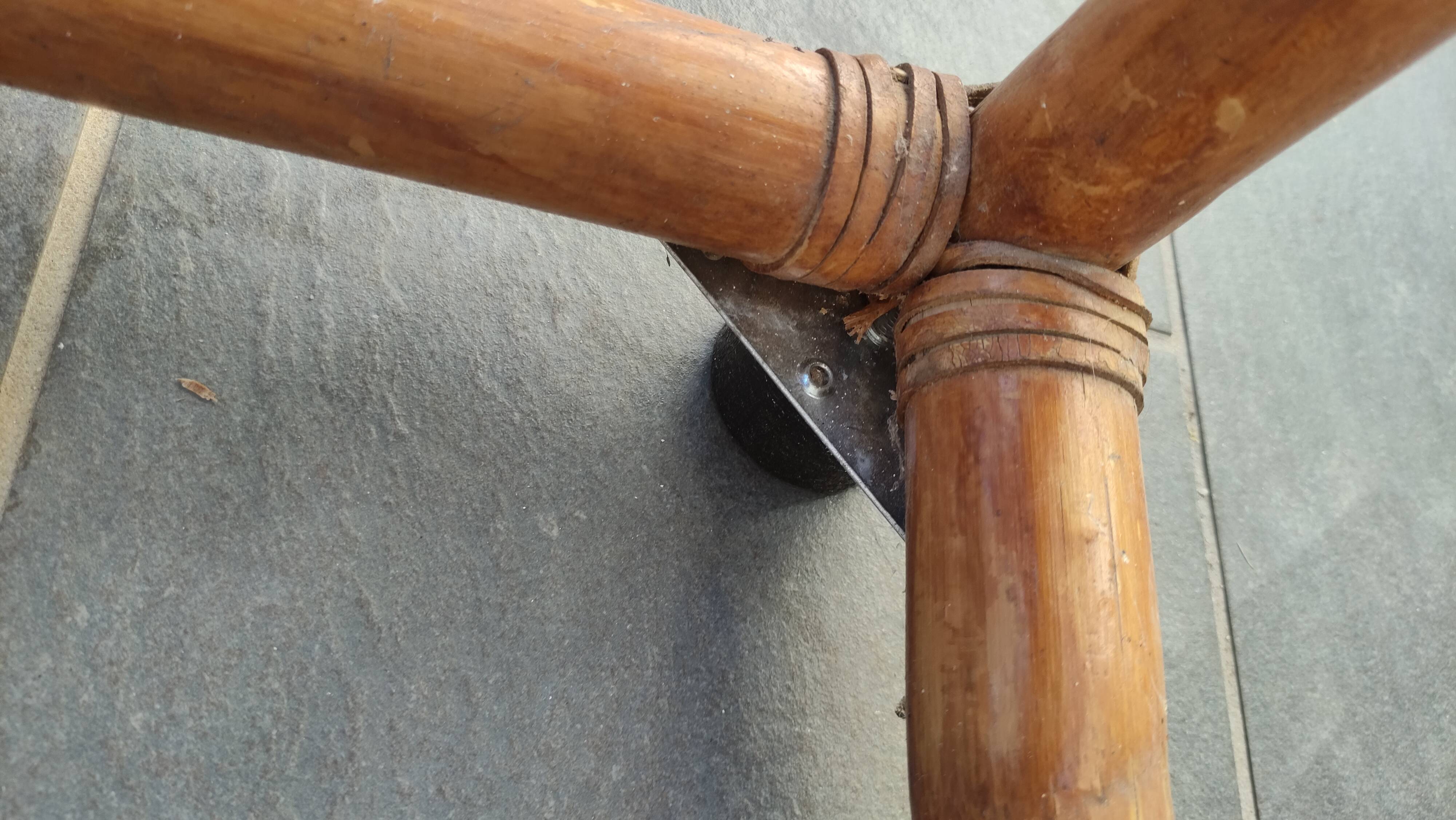 Large vintage rattan sofa bed