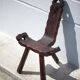 Brutalist wooden chair, tripod chair, Spanish chair