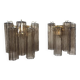 Murano Fume' Color Glass "Tronchi" Wall Sconces - a Pair