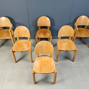 Rainer Daumiller pine wood dining chairs for Hirtshals Savvaerk set of