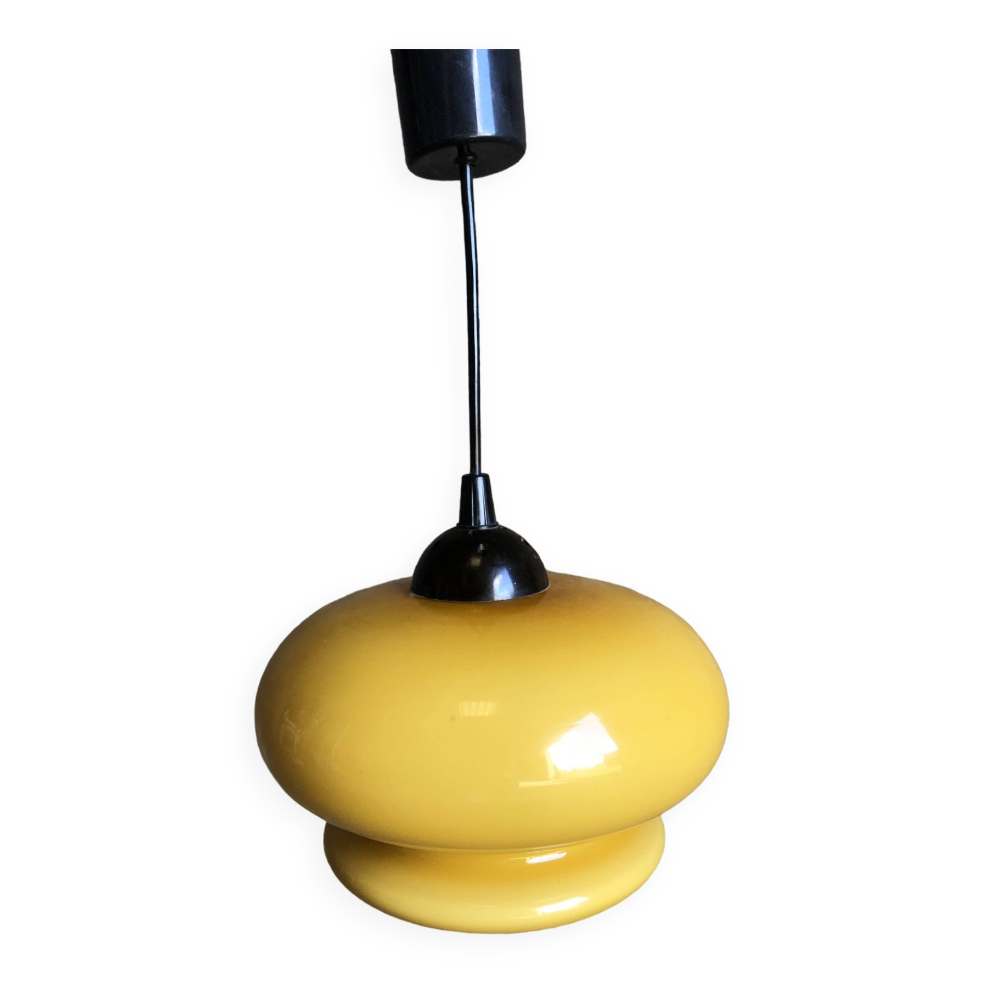Suspension en opale jaune orangé, 1960/1970