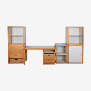 Vintage desk set with cabinets designed by Elmar Flötotto for Flötotto, 1980s