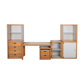 Ensemble de bureau vintage avec armoires conçues par Elmar Flötotto pour Flötotto, années 1980