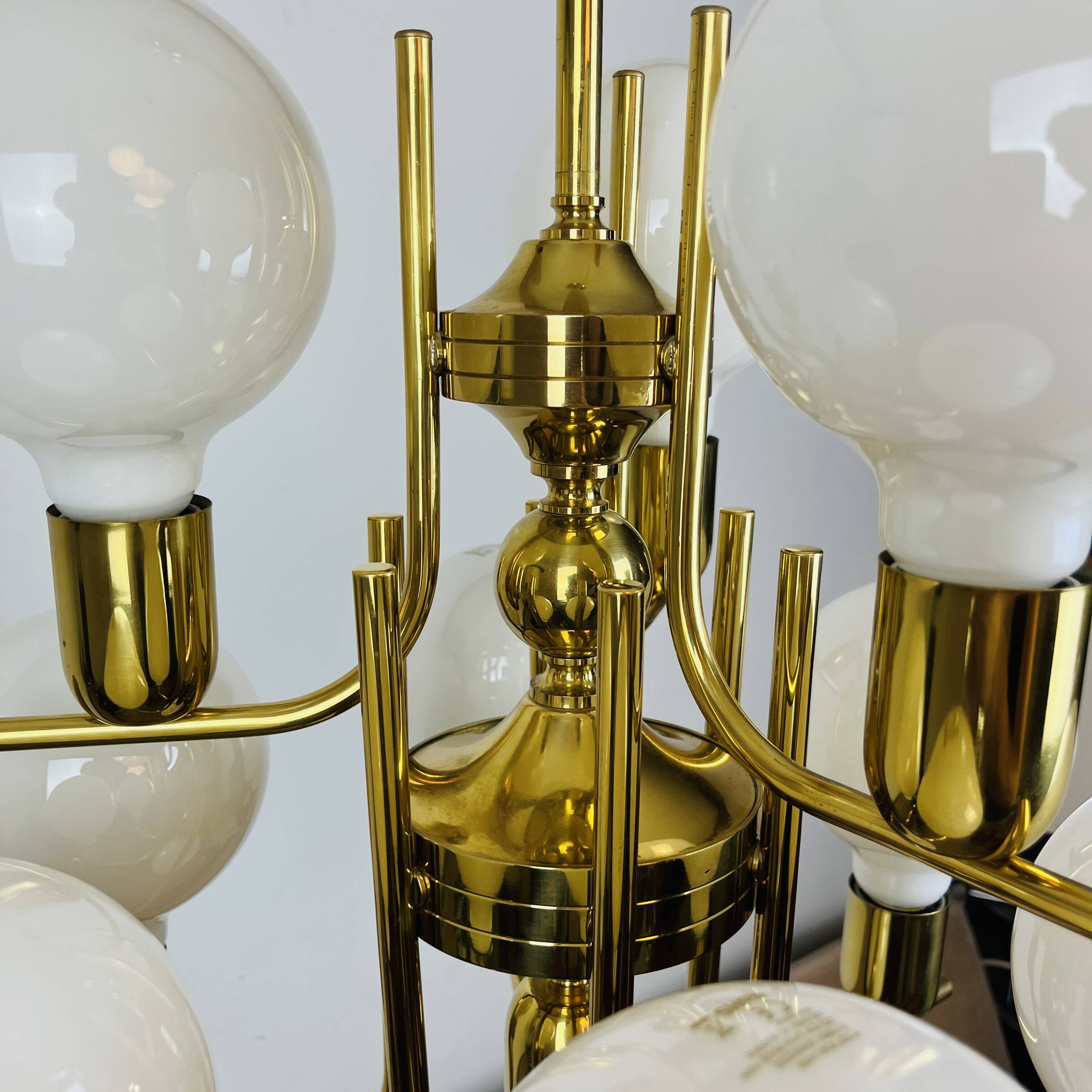 70s Hollywood Regency Gold Pendant Light
