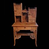 Old bamboo rattan dressing table