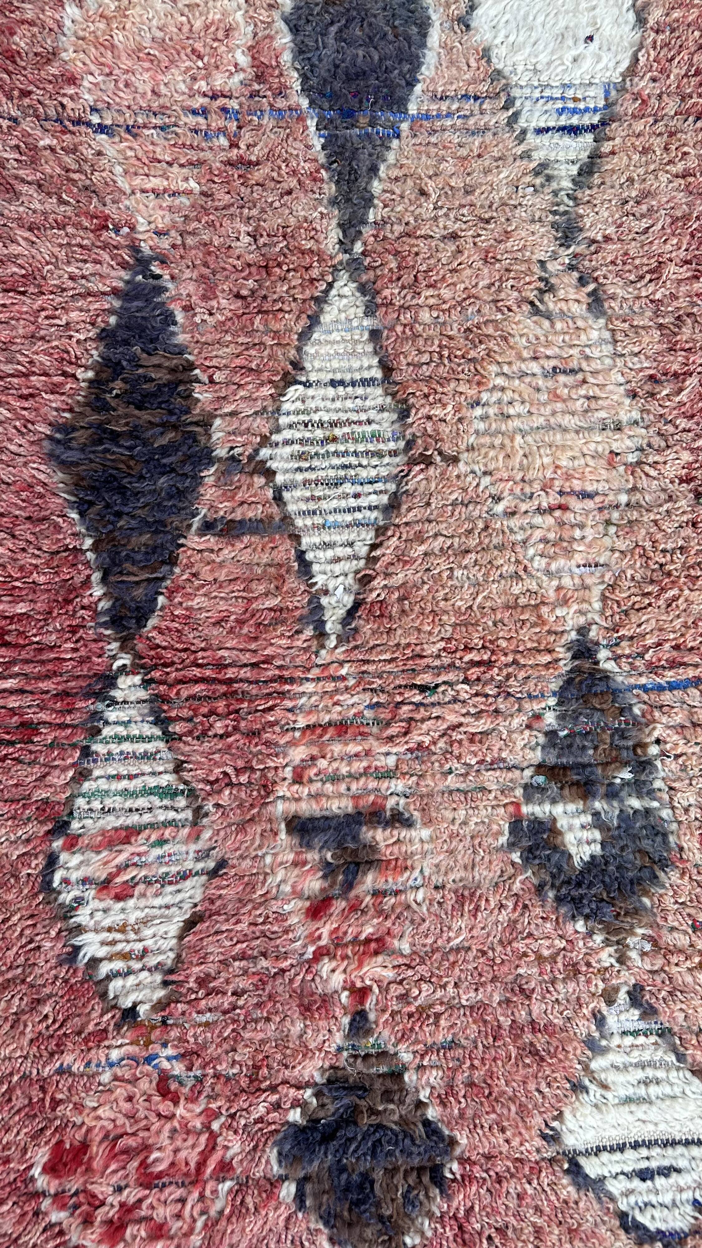 Red Boujad Moroccan rug - 221 x 89 cm