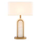 Pair of table lamps, antique brass and alabaster finish, timeless luxury and vintage charm.