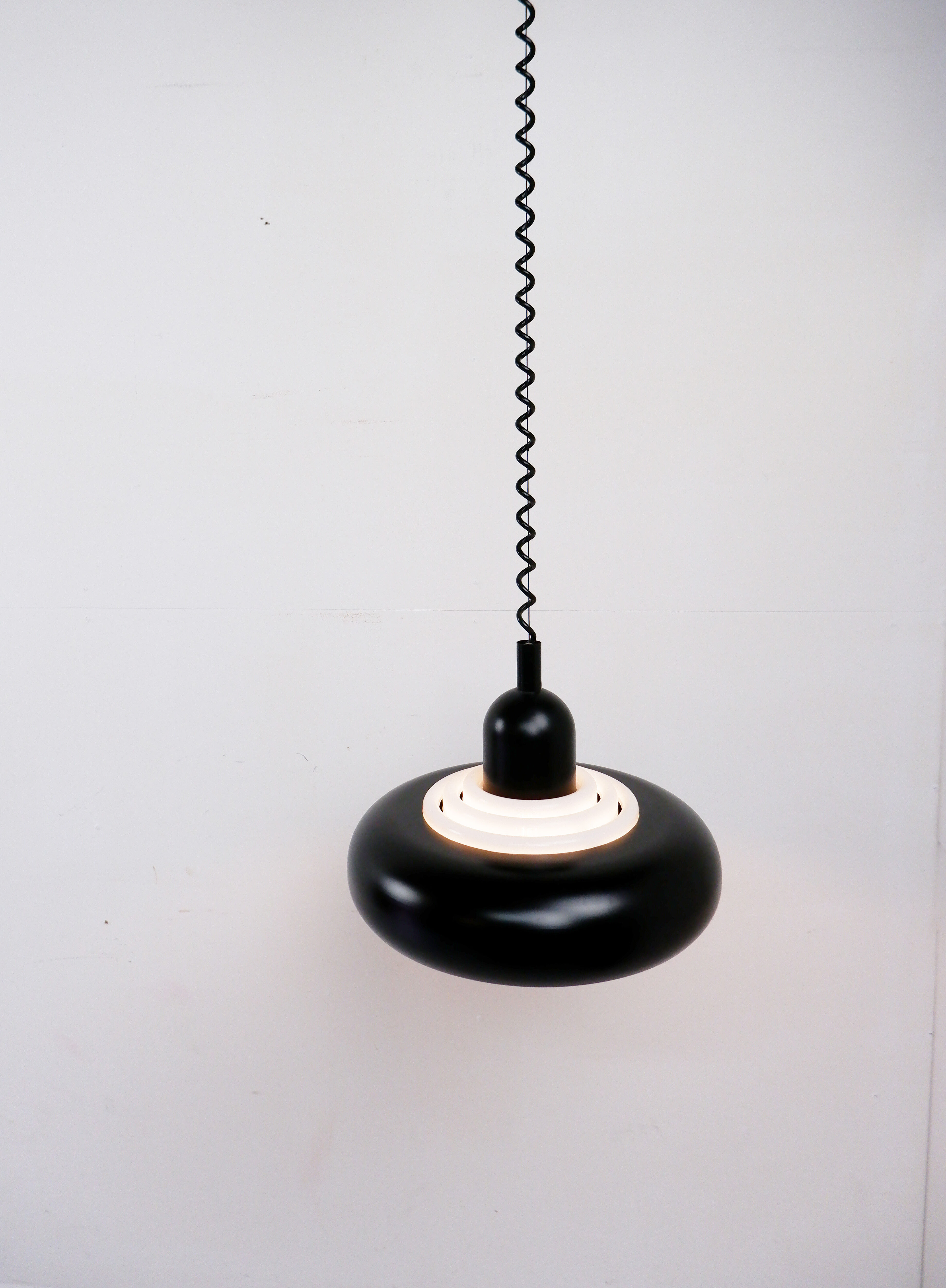 Knud Christensen hanging lamp black, 1970s