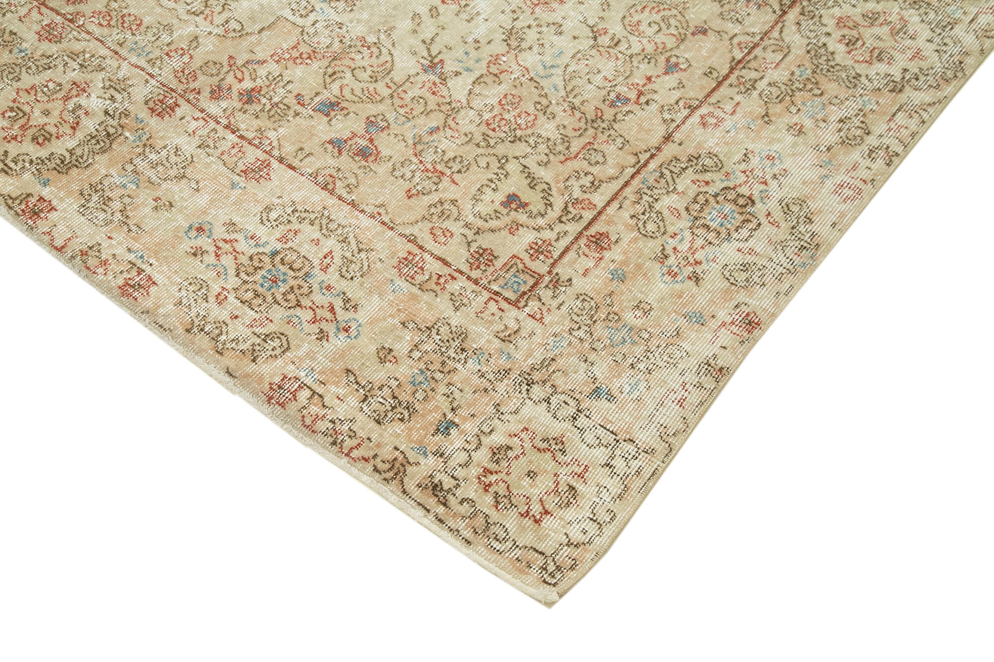 Hand-Knotted Decorative Turkish Beige Rug 189 cm x 291 cm
