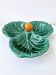 Vintage compartmentalized ceramic serving dish cabbage leaf shape Vallauris style