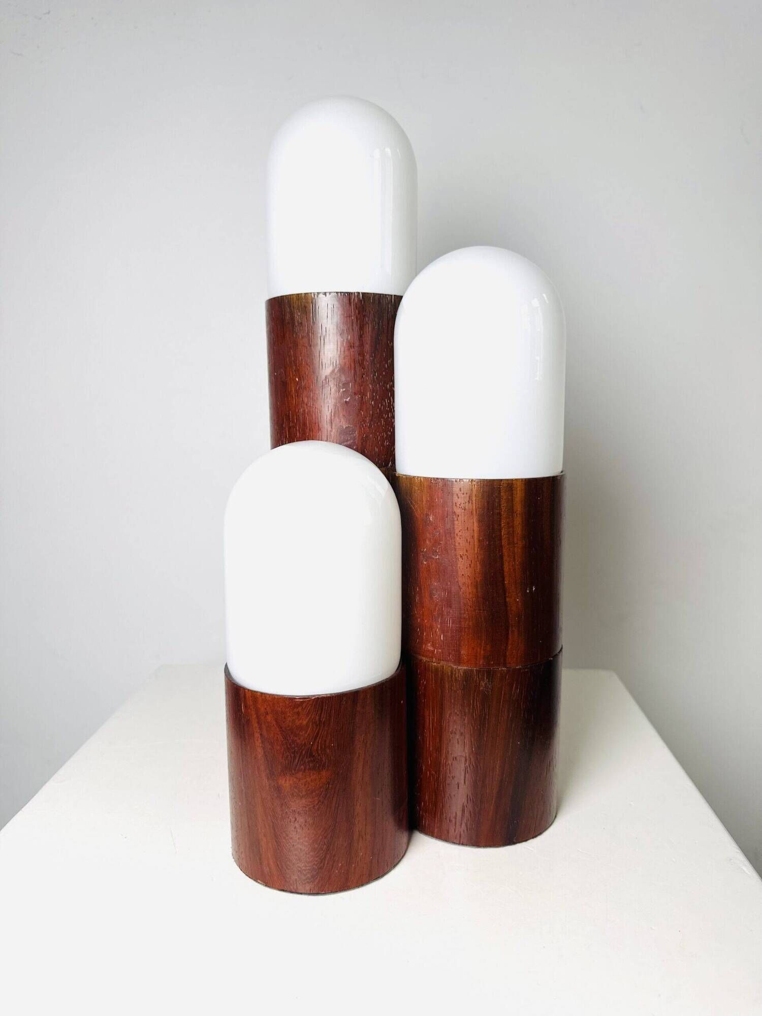 Sculptural Dome Table Lamp In Cylindrical Rosewood, Brasil Circa 1960