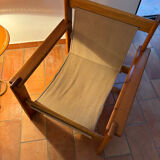 Fauteuil en Pin dans le goût d'Afra et Tobia Scarpa, 1970s