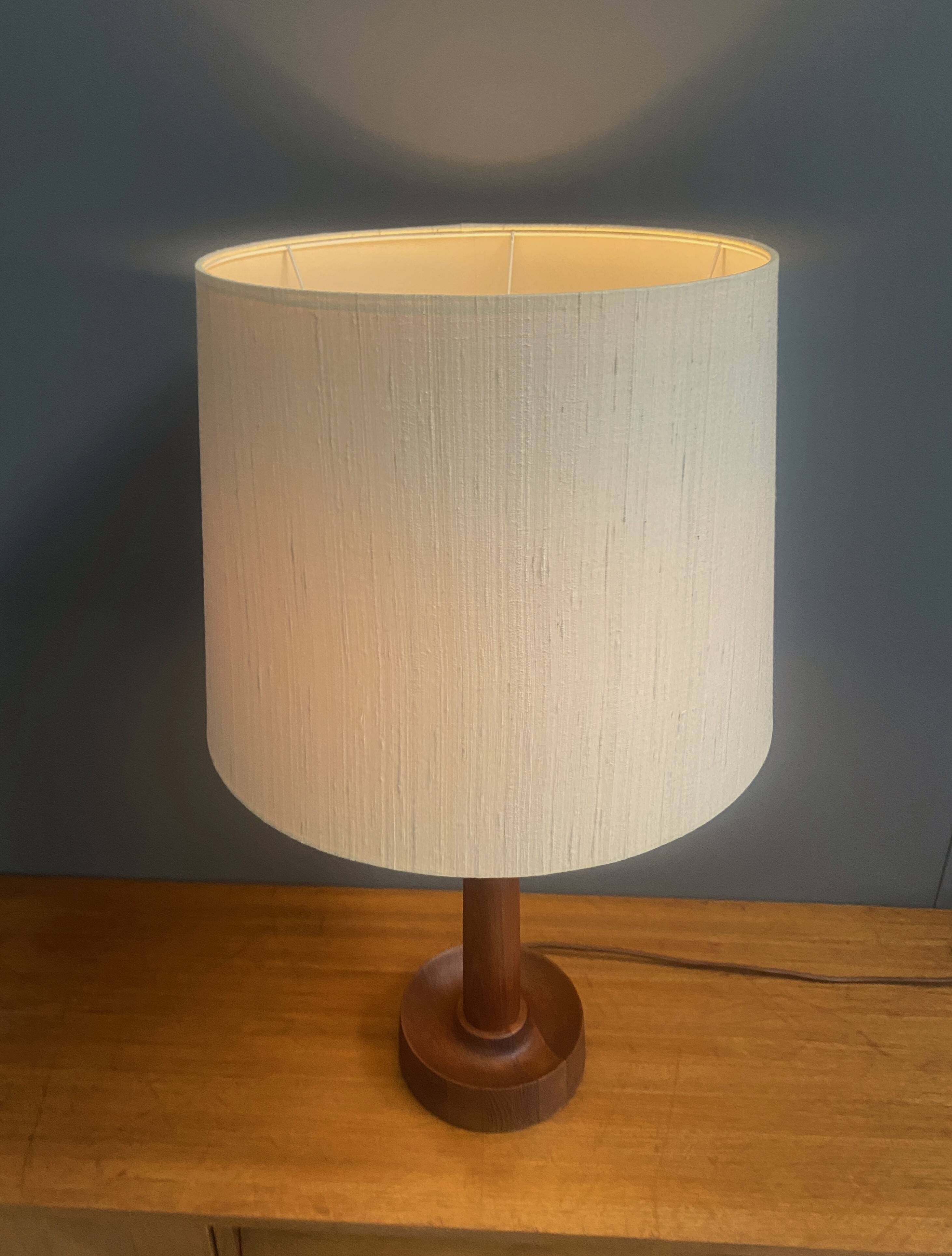 Uno & Östen Kristiansson Teak tablellamp for Luxus Denmark 1970s