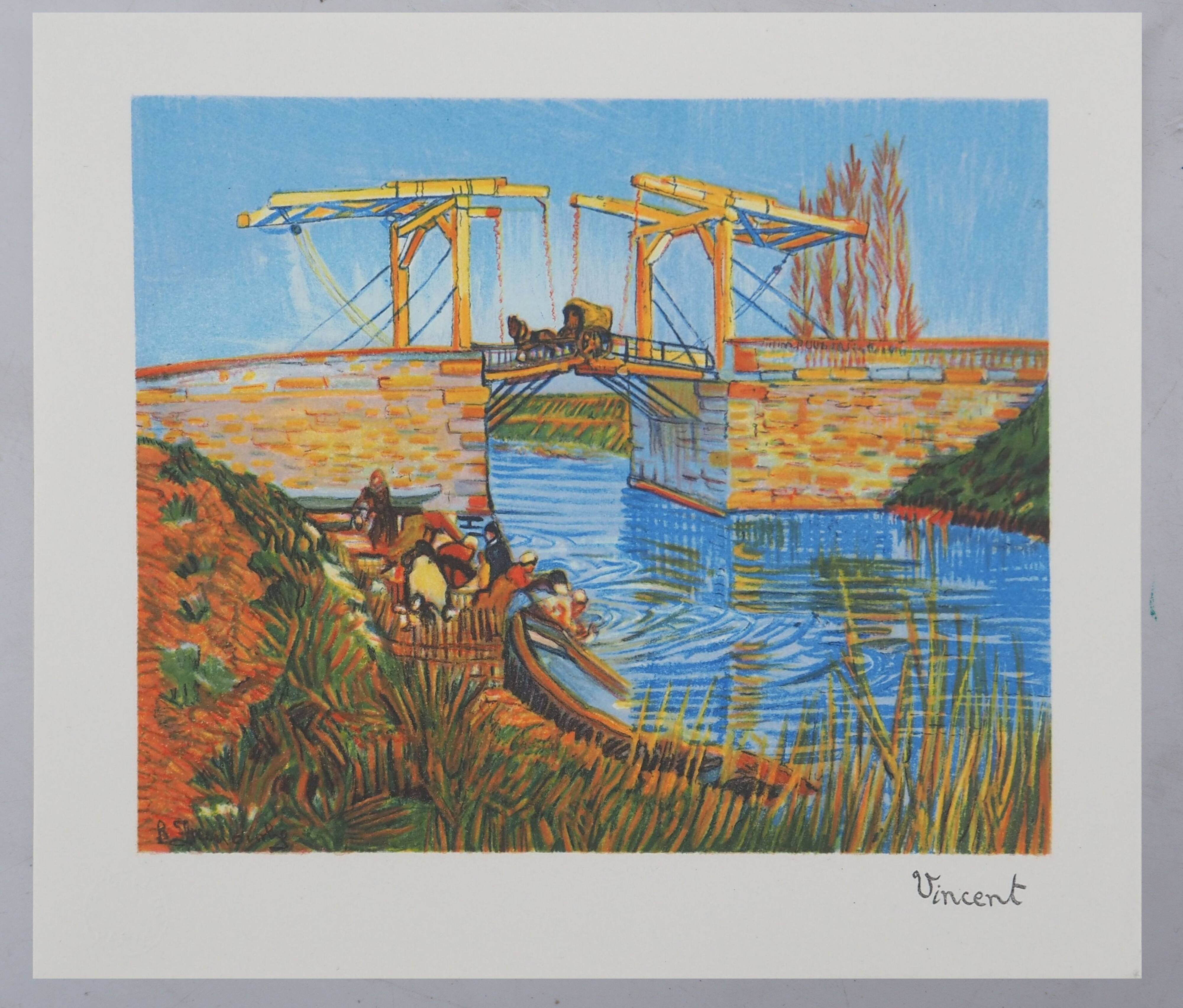 Vincent Van Gogh: The Langlois Bridge, signed lithograph