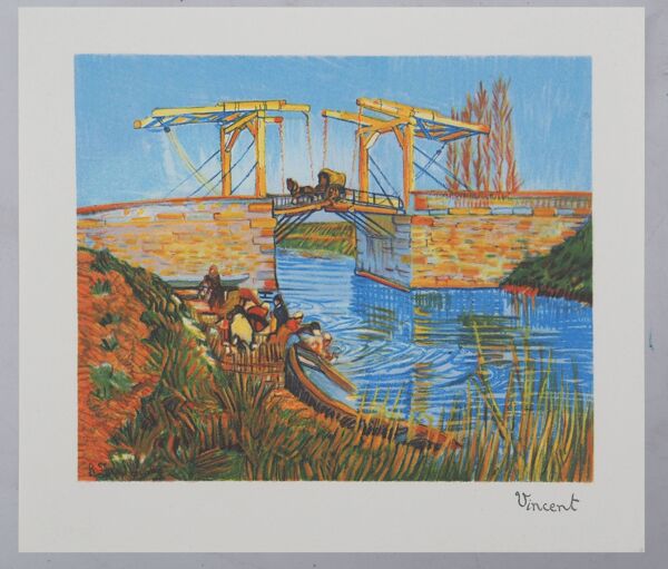 Vincent Van Gogh : Le Pont de Langlois, lithographie signée