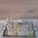 Vintage liqueur service from the 50s/60s — Decanter, 9 pastel glasses & tray
