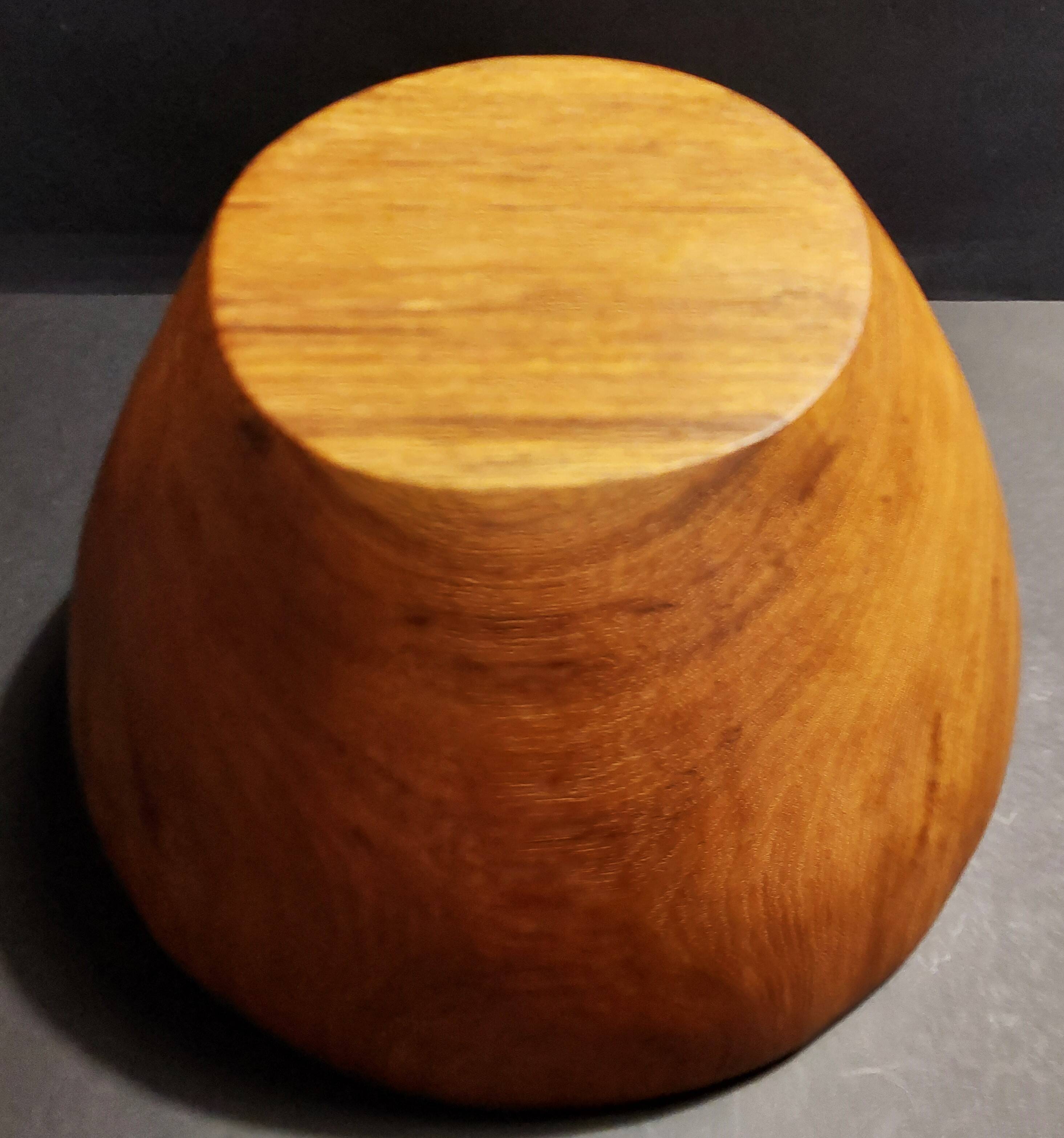 Vintage brutalist decorative wooden salad bowl 30 cm
