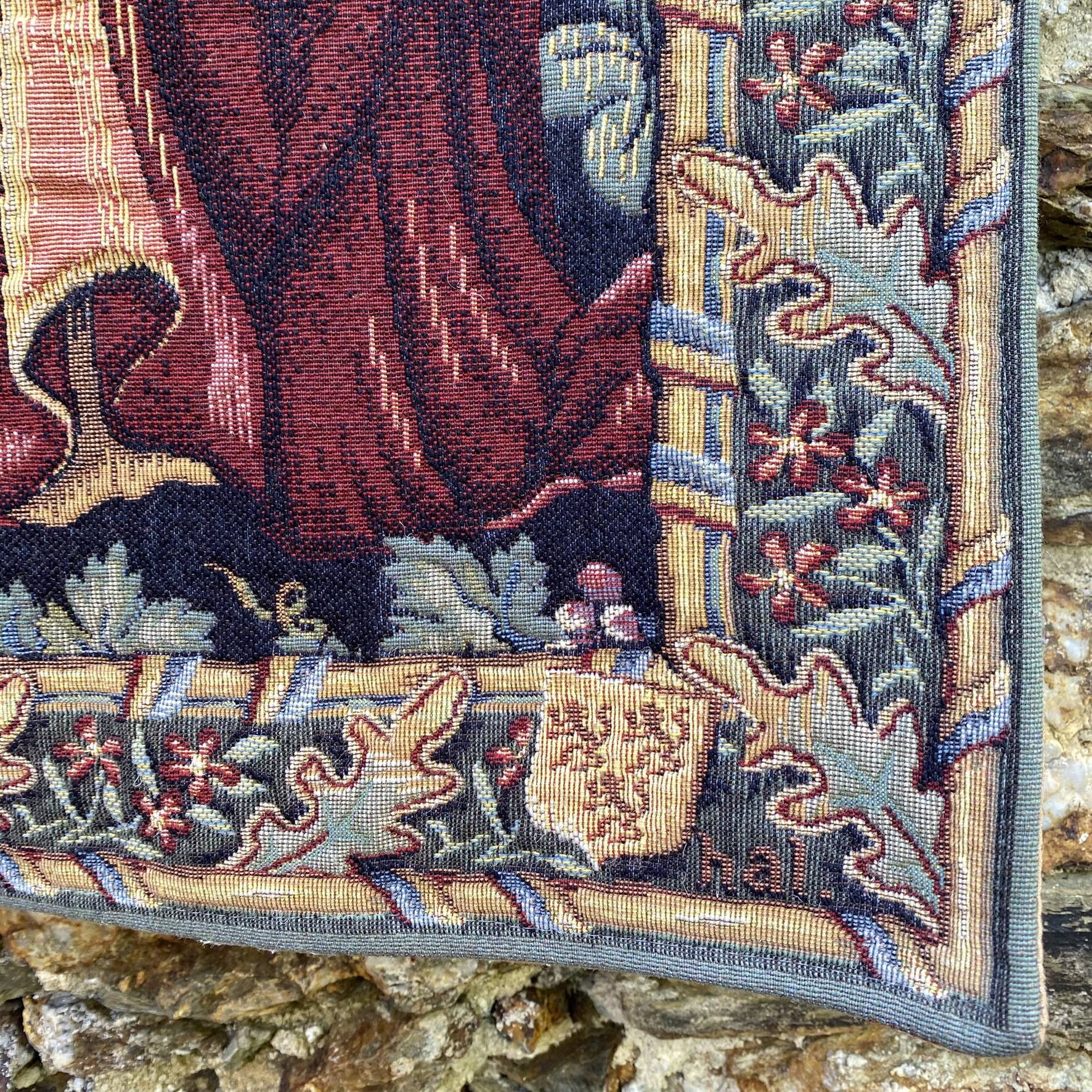 Large Tapestry of Halluin "The Grape Harvest at the Castle", Halluin Stitch