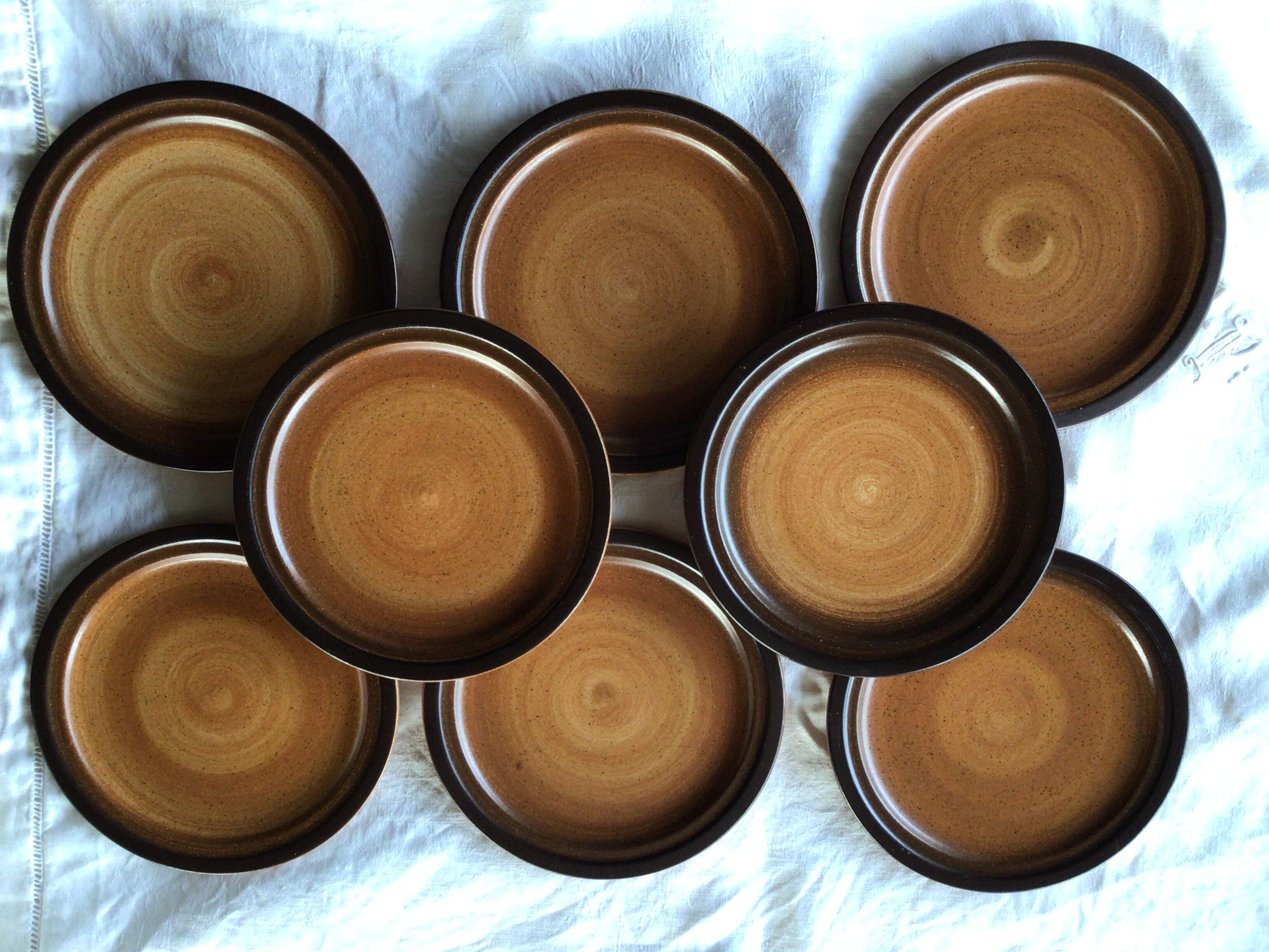 8 plates dessert speckled sandstone meylan st amand