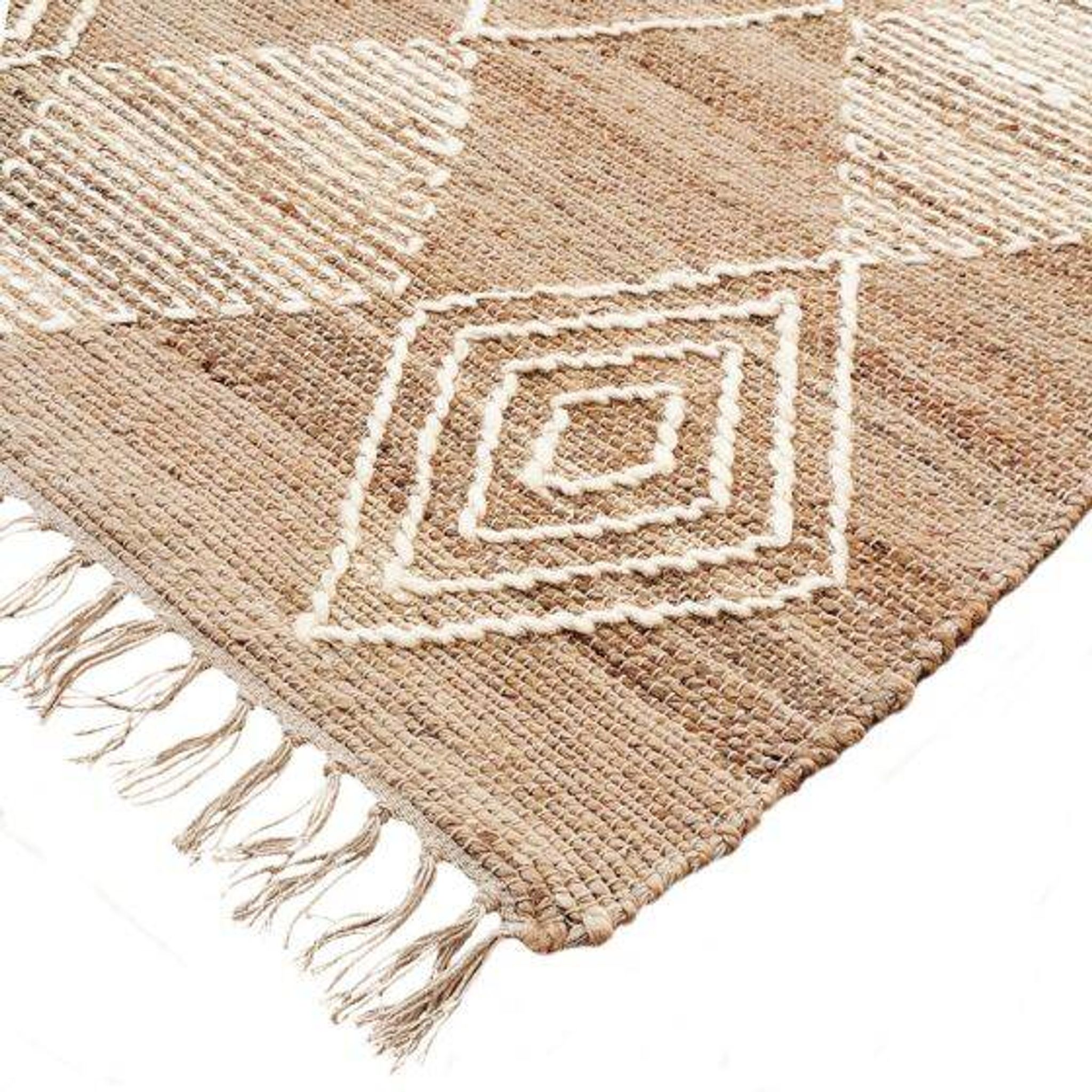 Tapis style berbère en jute naturel 120 x 170 cm