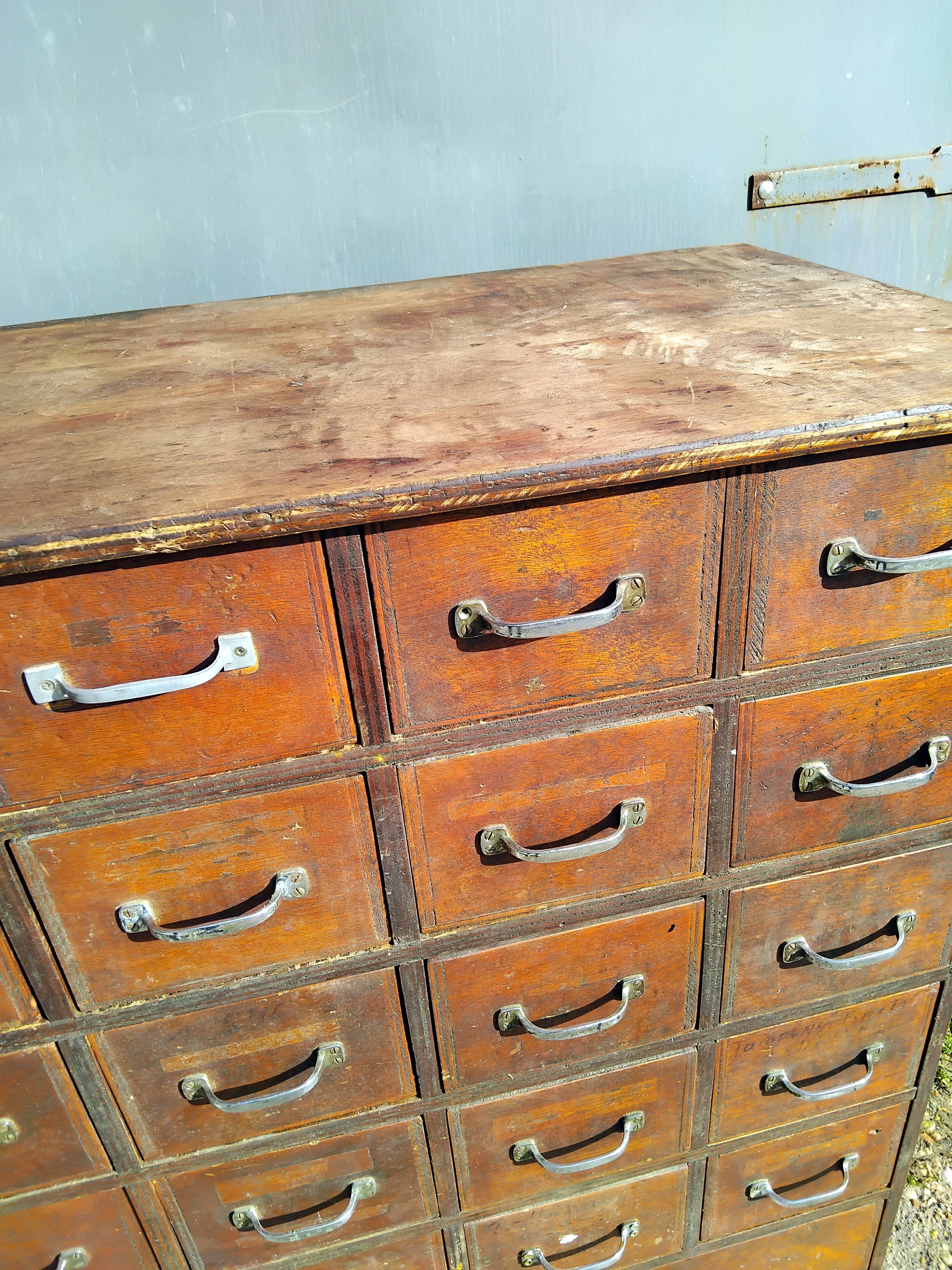 Old sideboard workshop furniture 49 drawers vintage design