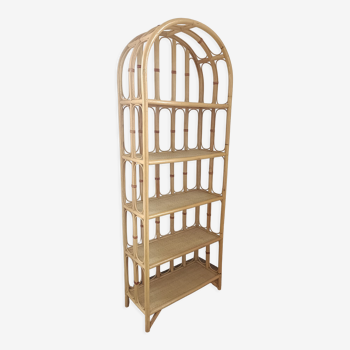 Étagère bambou et rotin années 60