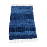 Berber carpet Beni Ouarain mottled solid blue 1.55x1.06m