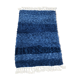 Berber carpet Beni Ouarain mottled solid blue 1.55x1.06m