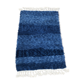 Berber carpet Beni Ouarain mottled solid blue 1.55x1.06m