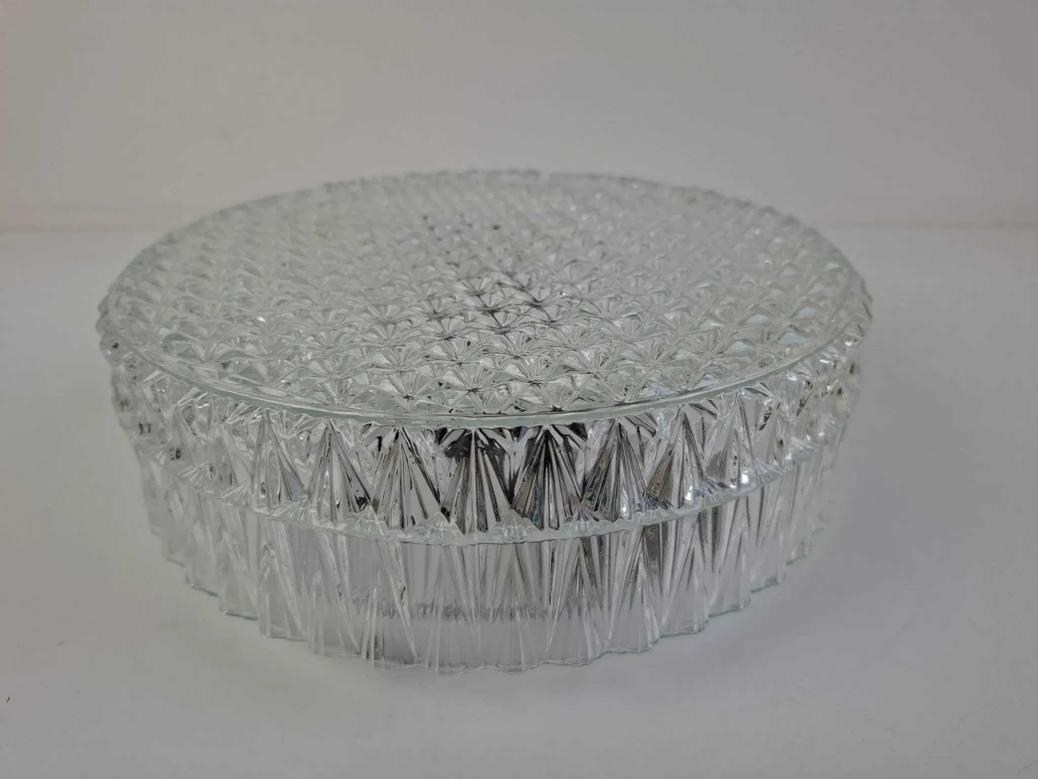 1990s Czech Geometric Glass Ceiling or Wall Light
