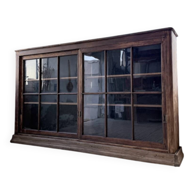 Enfilade meuble de métier XXL portes vitrées