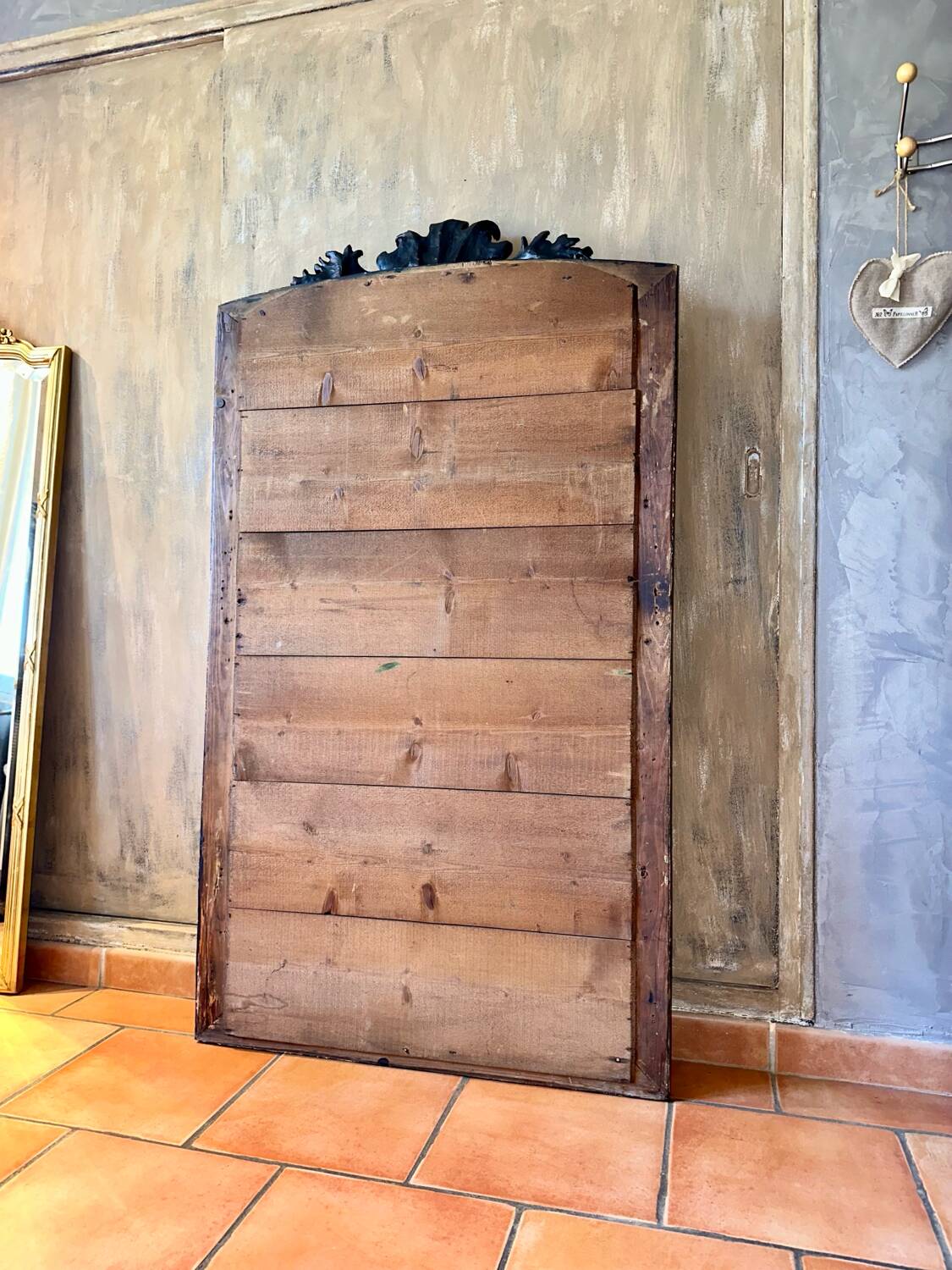 Antique Napoleon III pediment mirror