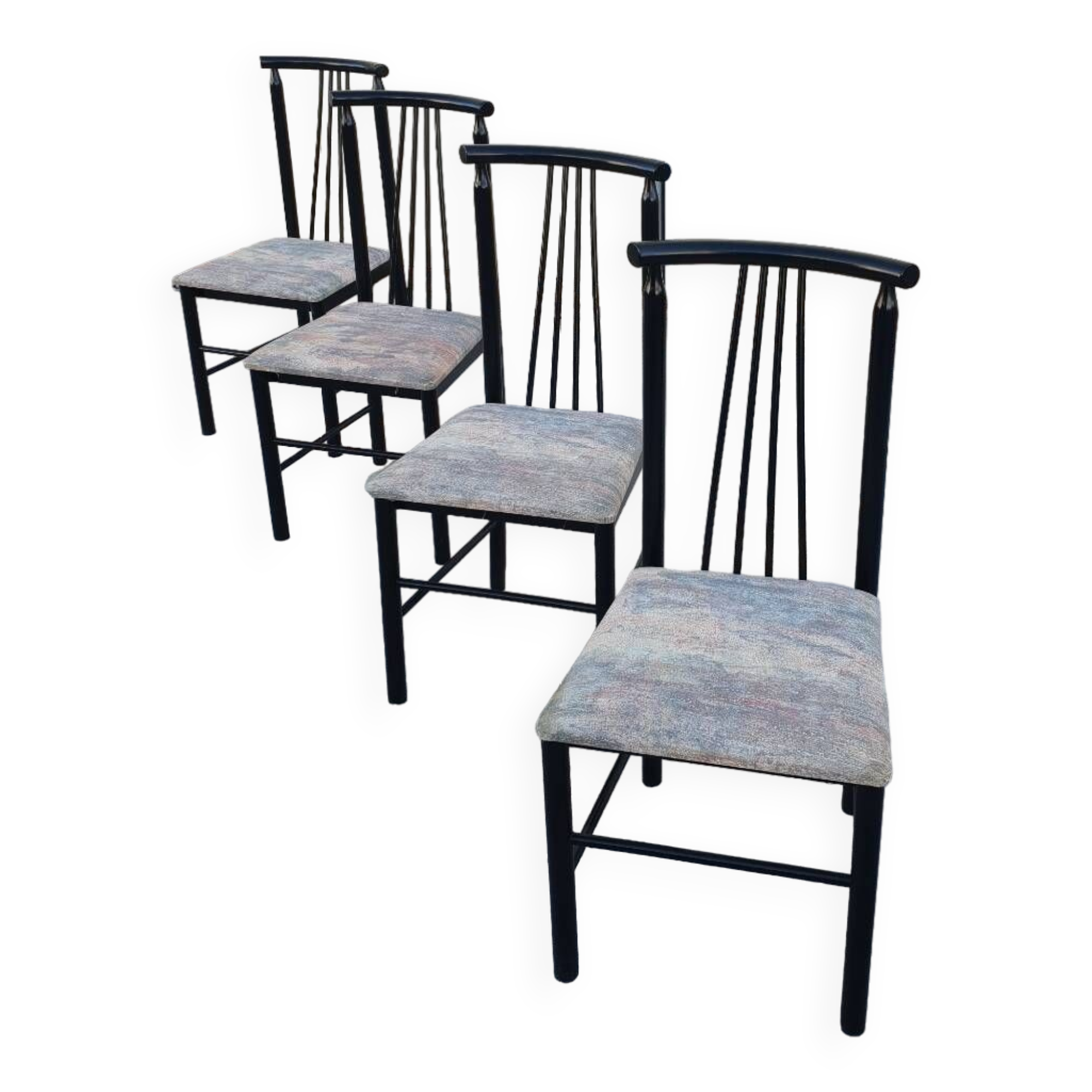 Series of 4 designer chairs 1980