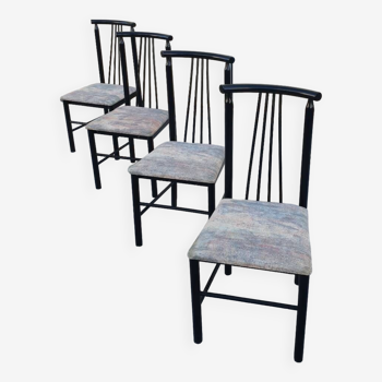 Series of 4 designer chairs 1980