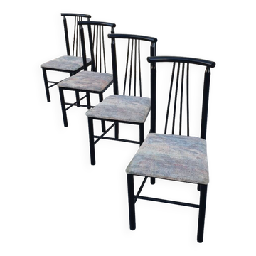 Series of 4 designer chairs 1980